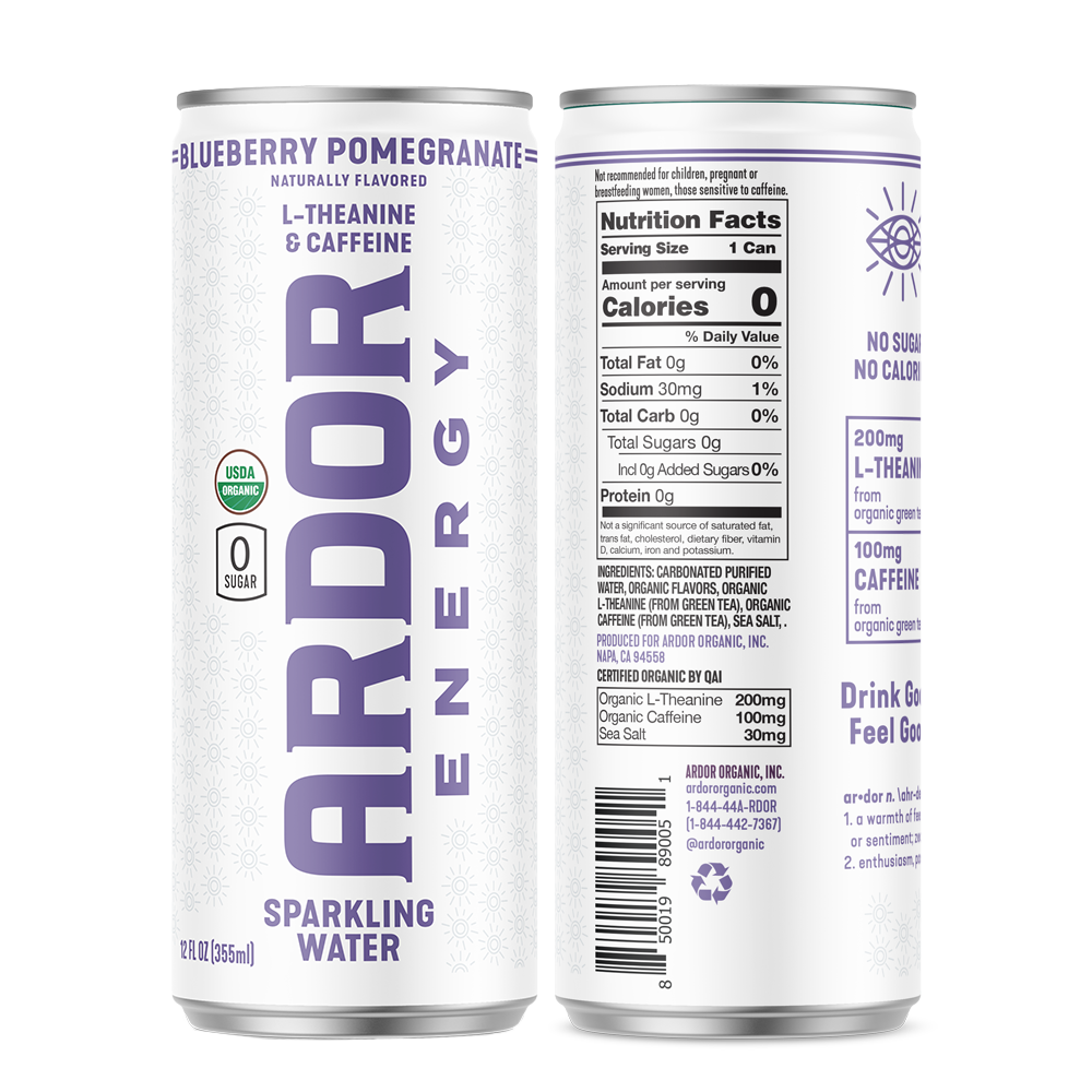 ardor Blueberry Pomegranate Sparkling Energy Water