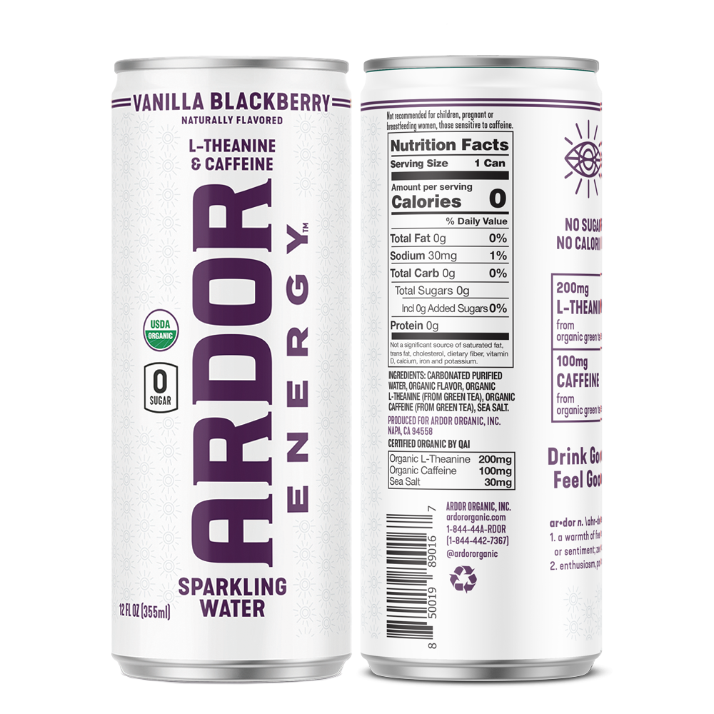 Ardor Vanilla Blackberry Sparkling Energy Water
