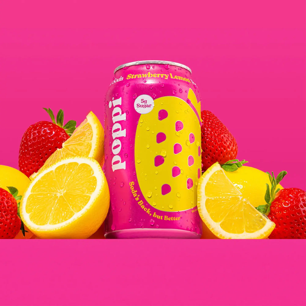 Poppi Strawberry Lemon Prebiotic Sparkling Soda