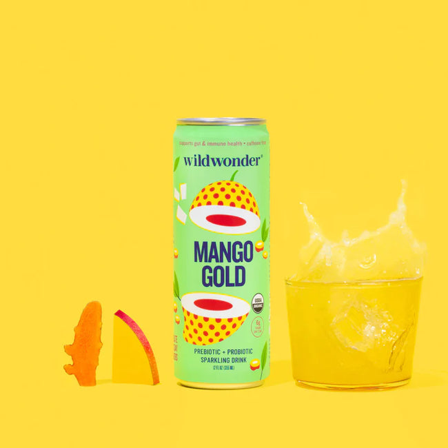 Wild Wonder Mango Gold Sparkling Prebiotic + Probiotic Drink Main Image