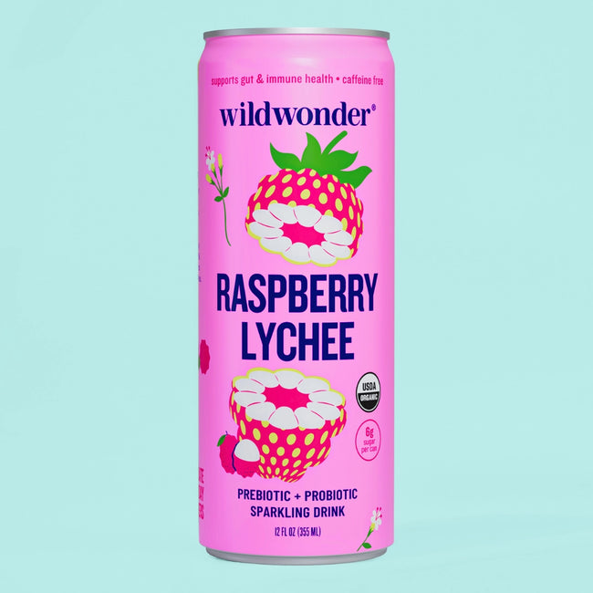 Raspberry Lychee Sparkling Prebiotic + Probiotic Drink Hover Image