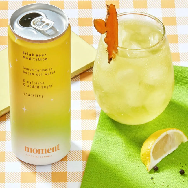Moment Sparkling Lemon Turmeric Botanical Water Main Image