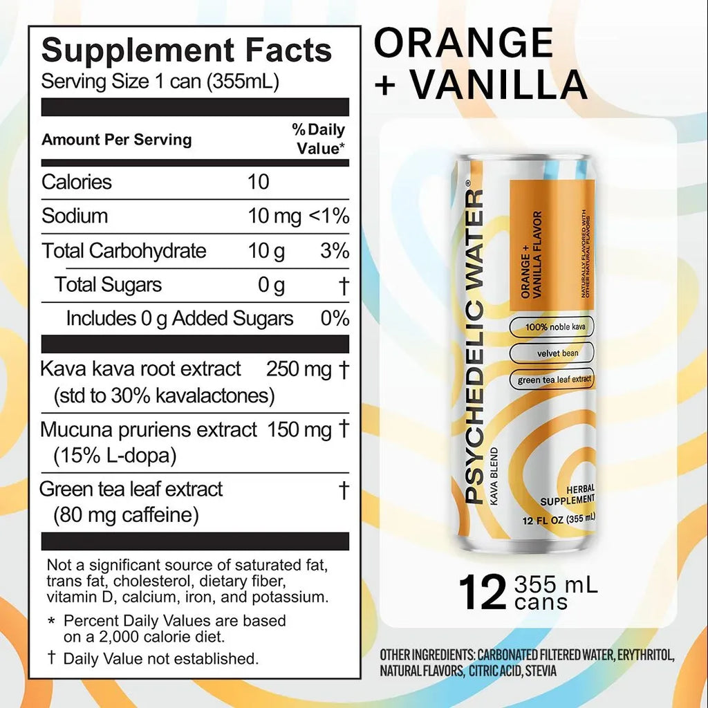 Orange + Vanilla Sparkling Kava Water 3