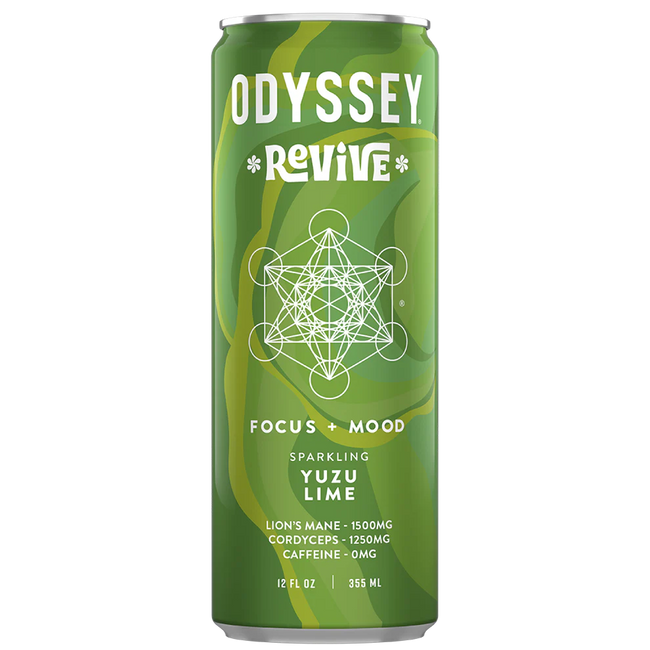 Odyssey Elixir Yuzu Lime Revive Sparkling Mushroom Hydration Drink Main Image