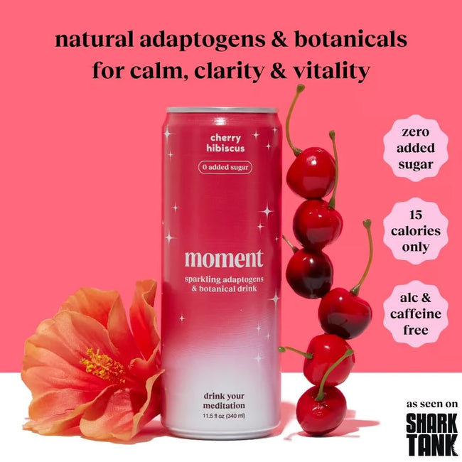 Moment Sparkling Cherry Hibiscus Adaptogen Drink Main Image