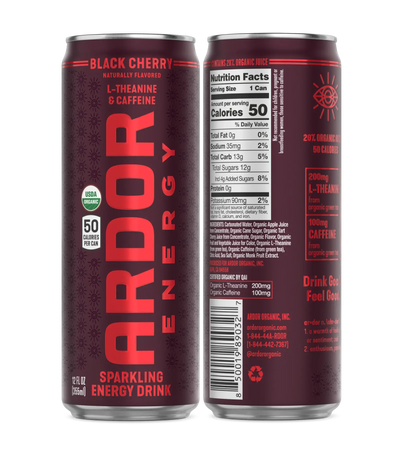 Ardor Energy Black Cherry Sparkling Energy Drink