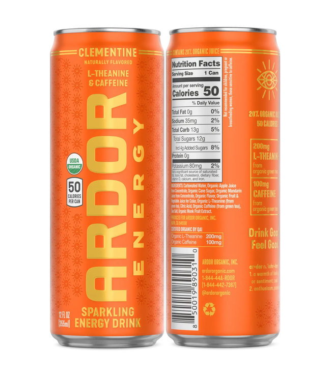 Ardor Clementine Sparkling Energy Drink Hover Image