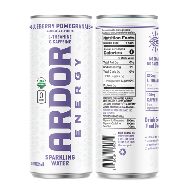 ardor Blueberry Pomegranate Sparkling Energy Water Hover Image
