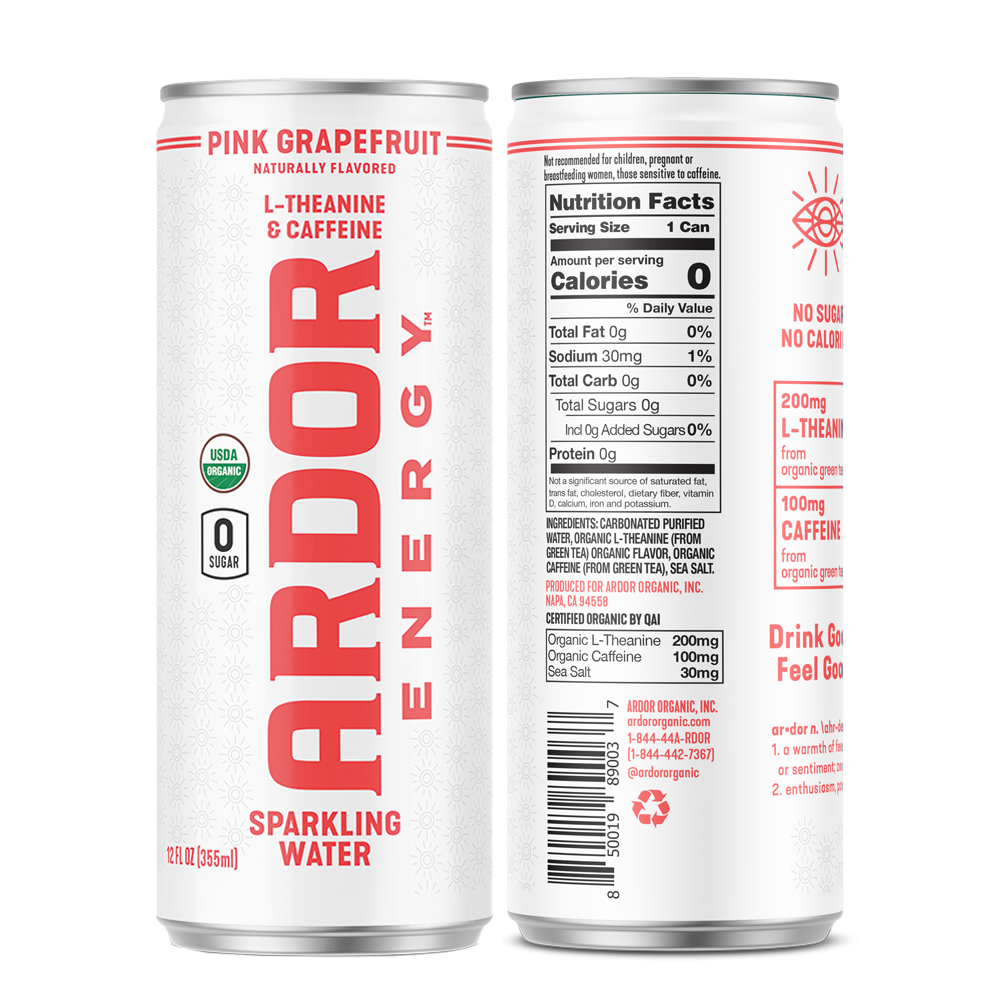Ardor Pink Grapefruit Sparkling Energy Water
