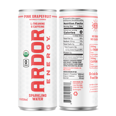 Ardor Pink Grapefruit Sparkling Energy Water