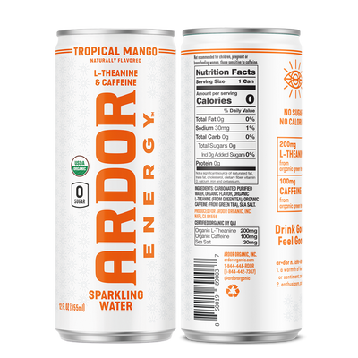 Ardor Tropical Mango Sparkling Energy Water