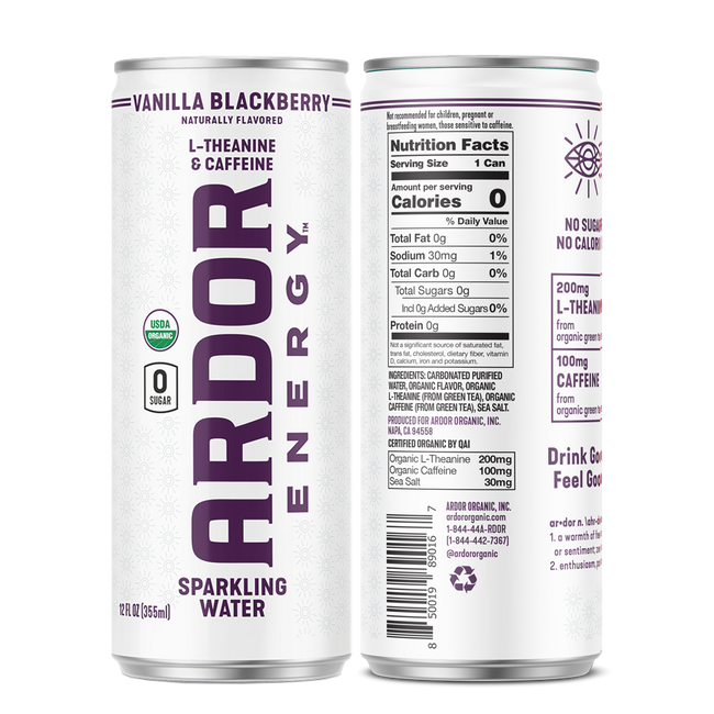 Ardor Vanilla Blackberry Sparkling Energy Water Hover Image