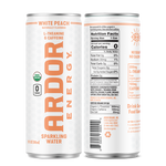 Ardor White Peach Sparkling Energy Water