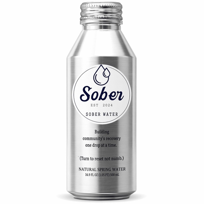 Sober Water Natural Spring Water – Aluminum Bottle Hydration Main Image
