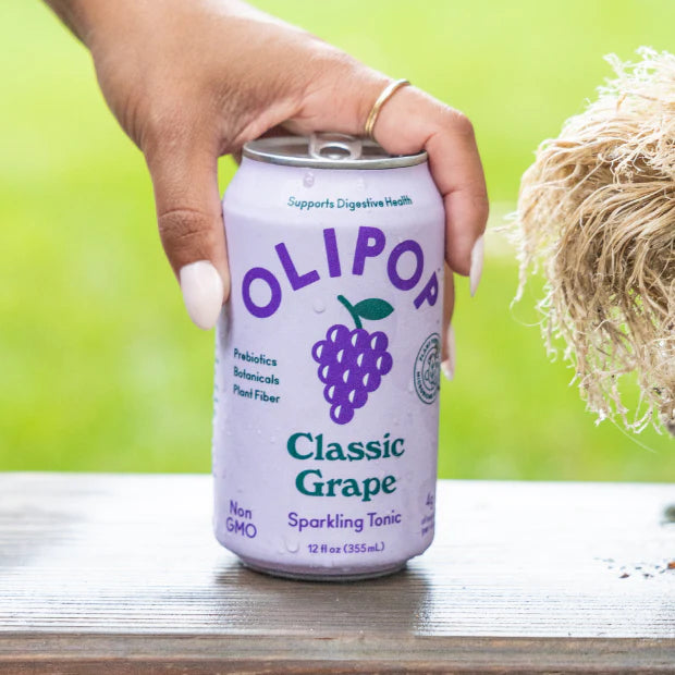 Olipop Classic Grape Sparkling Prebiotic Soda