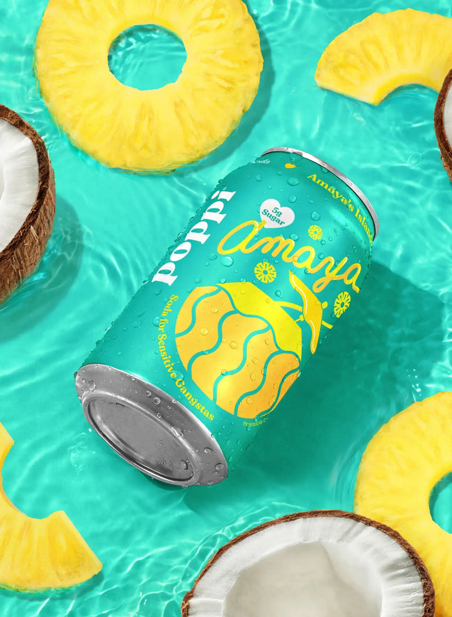 Poppi Amaya Island Colada Prebiotic Sparkling Soda Main Image
