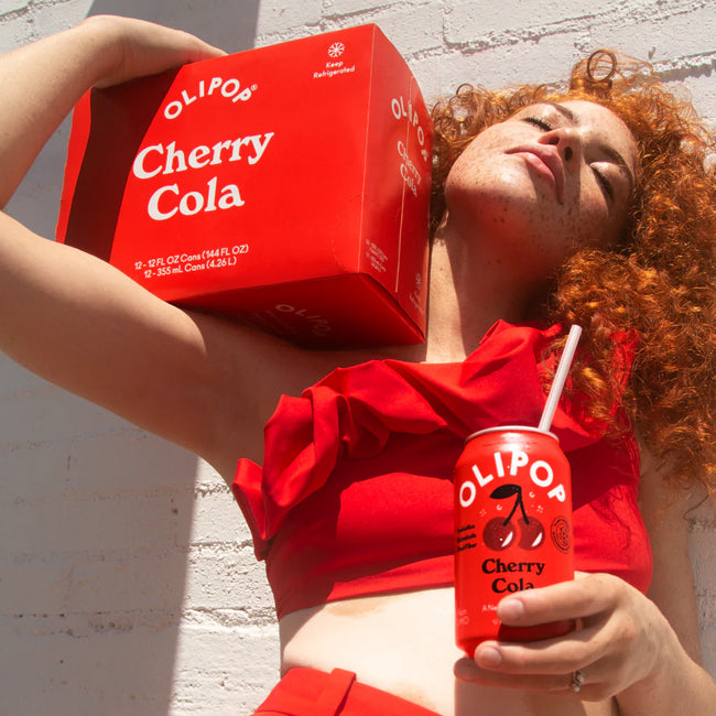 Olipop Cherry Cola Sparkling Prebiotic Soda Main Image