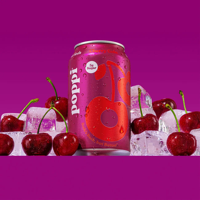 Poppi Cherry Cola Prebiotic Sparkling Soda Hover Image