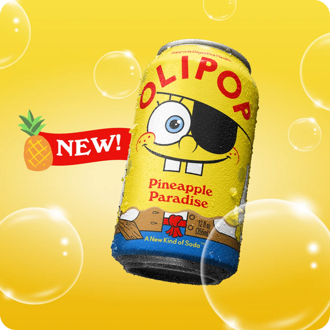 Olipop SpongeBob Pineapple Paradise Sparkling Prebiotic Soda Main Image