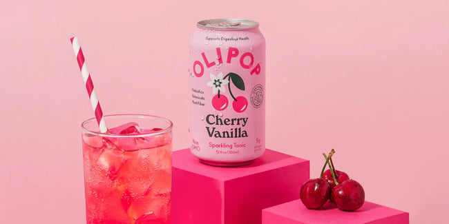 Olipop Cherry Vanilla Sparkling Prebiotic Soda Main Image