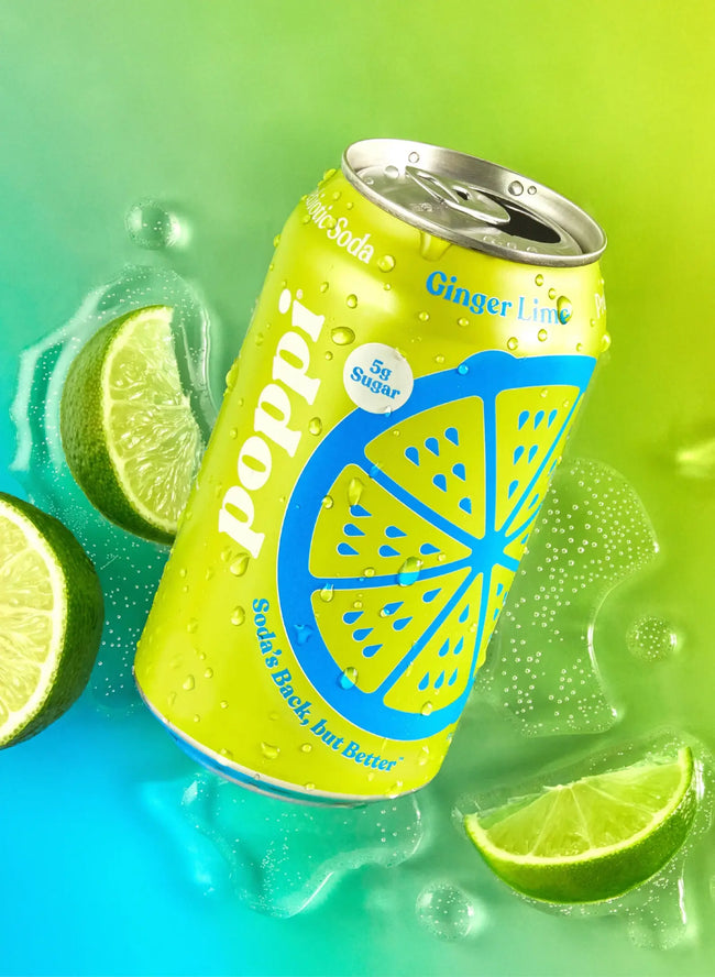 Poppi Ginger Lime Prebiotic Sparkling Soda Main Image