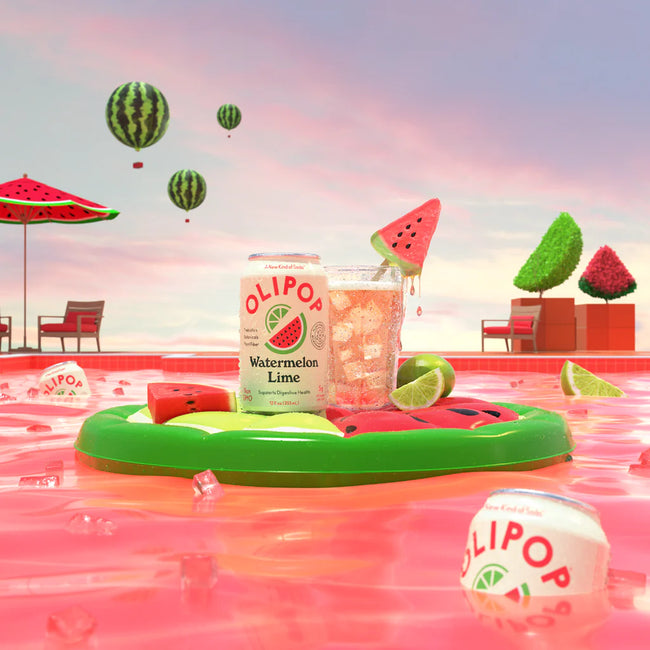 Olipop Watermelon Lime Sparkling Prebiotic Soda Main Image