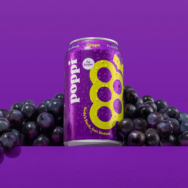 Poppi Grape Prebiotic Sparkling Soda Hover Image