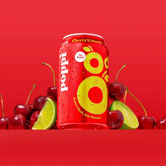 Poppi Cherry Limeade Prebiotic Sparkling Soda Hover Image
