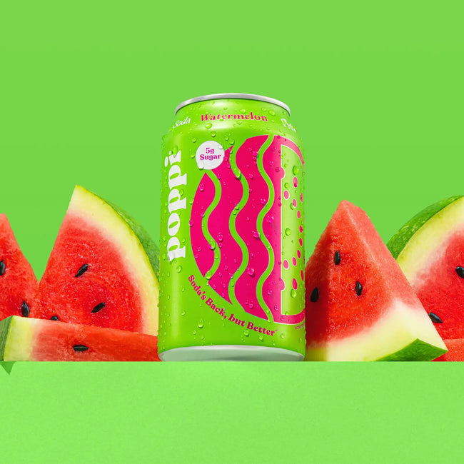 Poppi Watermelon Prebiotic Sparkling Soda Hover Image