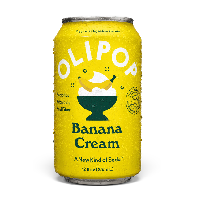 Olipop Banana Cream Sparkling Prebiotic Soda Hover Image