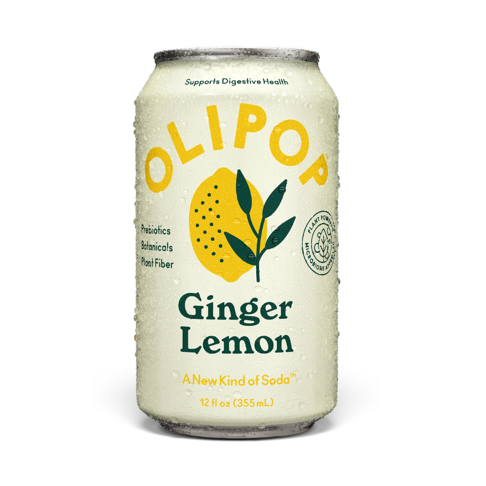 Olipop Ginger Lemon Sparkling Prebiotic Soda