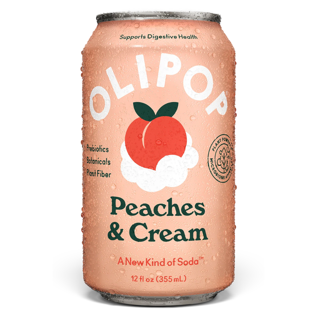 Olipop Peaches & Cream Sparkling Prebiotic Soda Hover Image
