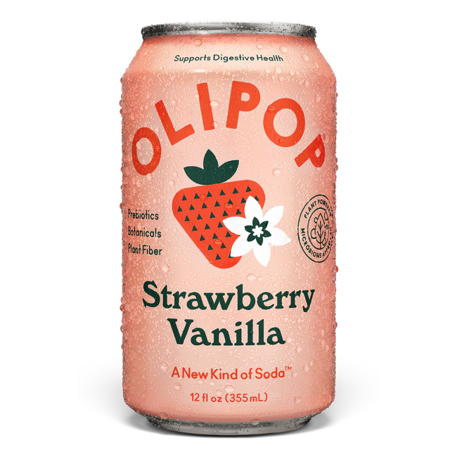 Olipop Strawberry Vanilla Sparkling Prebiotic Soda Hover Image