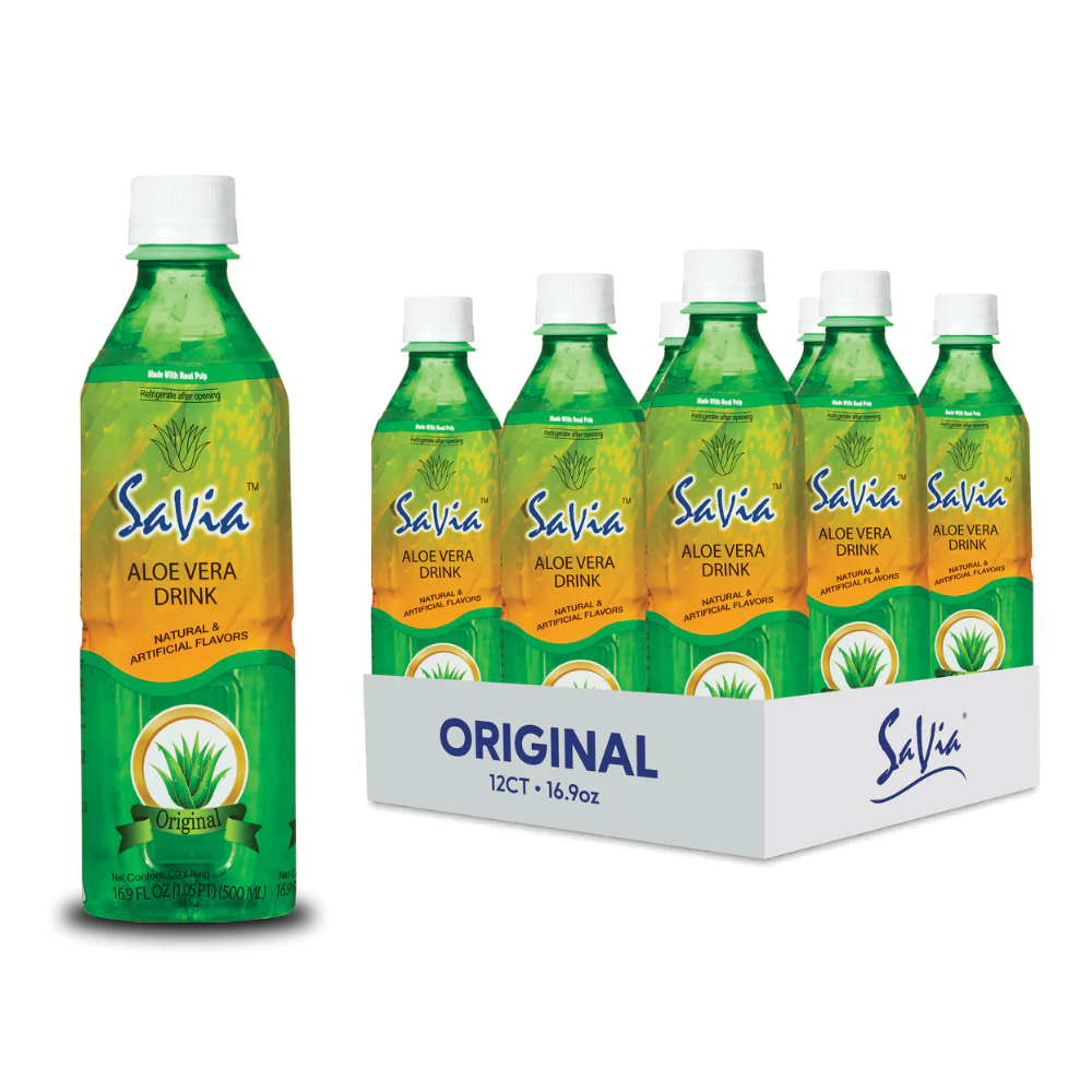 Savia Original Aloe Vera Drink – Real Aloe Pulp Beverage, Vegetarian & Gluten‑Free