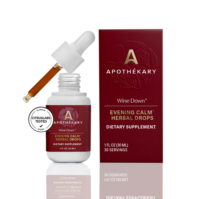 Apothékary Wine Down Herbal Tincture for Relaxation & Evening Wellness Hover Image