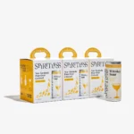 Spiritless Whiskey Sour: non-alcoholic pour-over cocktail in bright yellow-and-white packaging.