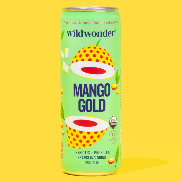 Mango Gold Sparkling Prebiotic + Probiotic Drink