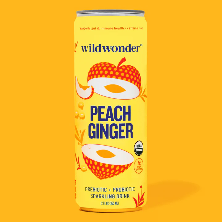 Peach Ginger Sparkling Prebiotic + Probiotic Drink