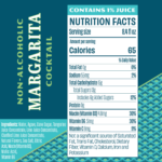 Free Spirits Margarita nutrition facts: 65 calories, non-alcoholic cocktail with 1% juice, vitamins, and minerals.