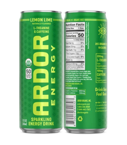 Ardor Lemon Lime Sparkling Energy Drink