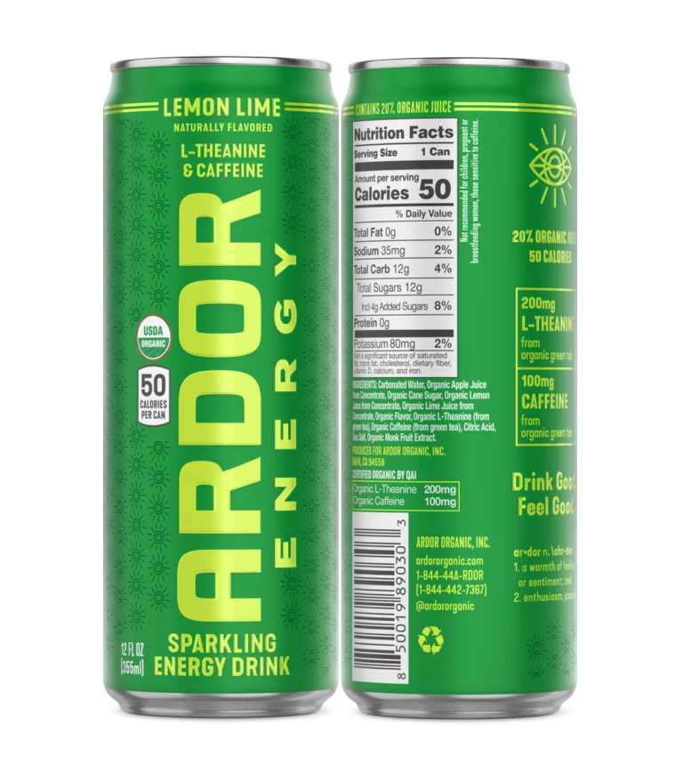 Ardor Lemon Lime Sparkling Energy Drink