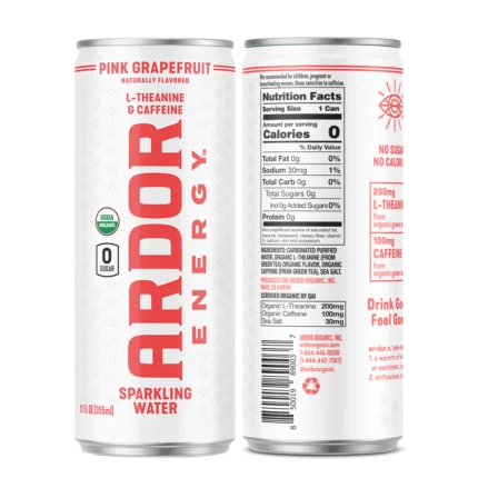 Ardor Pink Grapefruit Sparkling Energy Water