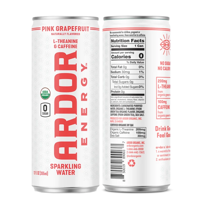 Ardor Pink Grapefruit Sparkling Energy Water