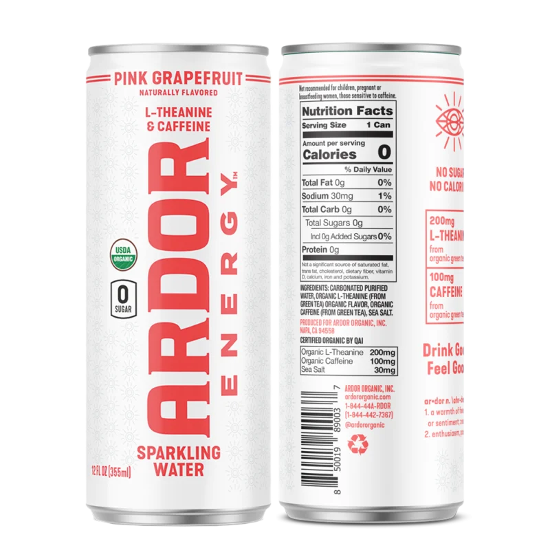 Ardor Pink Grapefruit Sparkling Energy Water