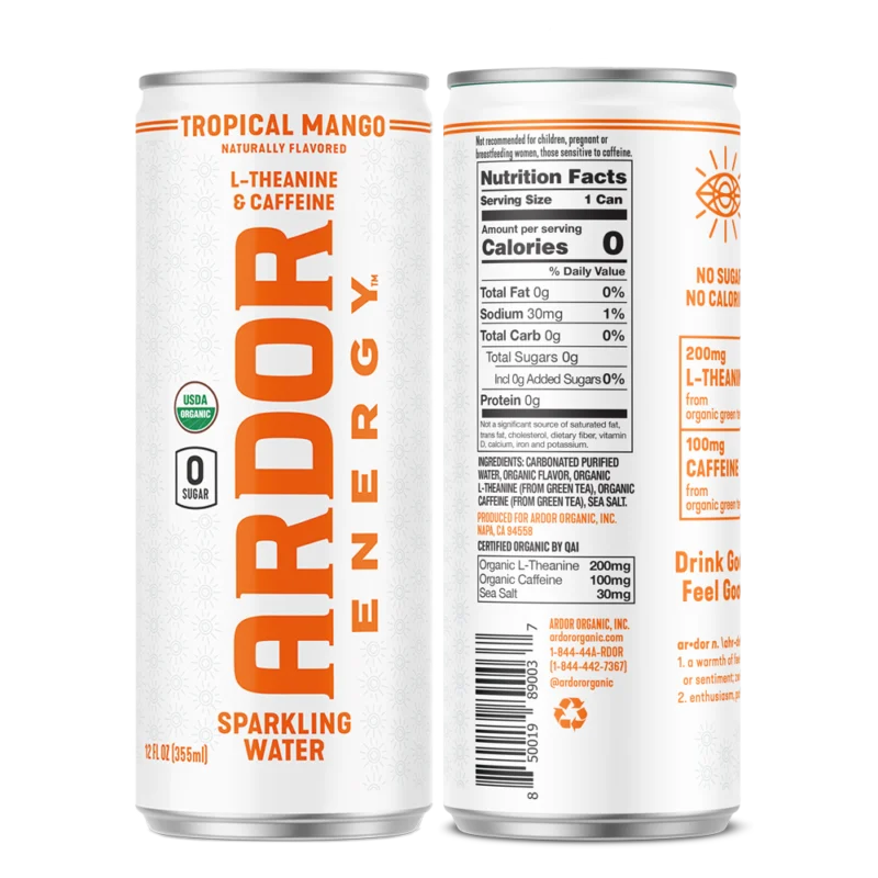 Ardor Tropical Mango Sparkling Energy Water