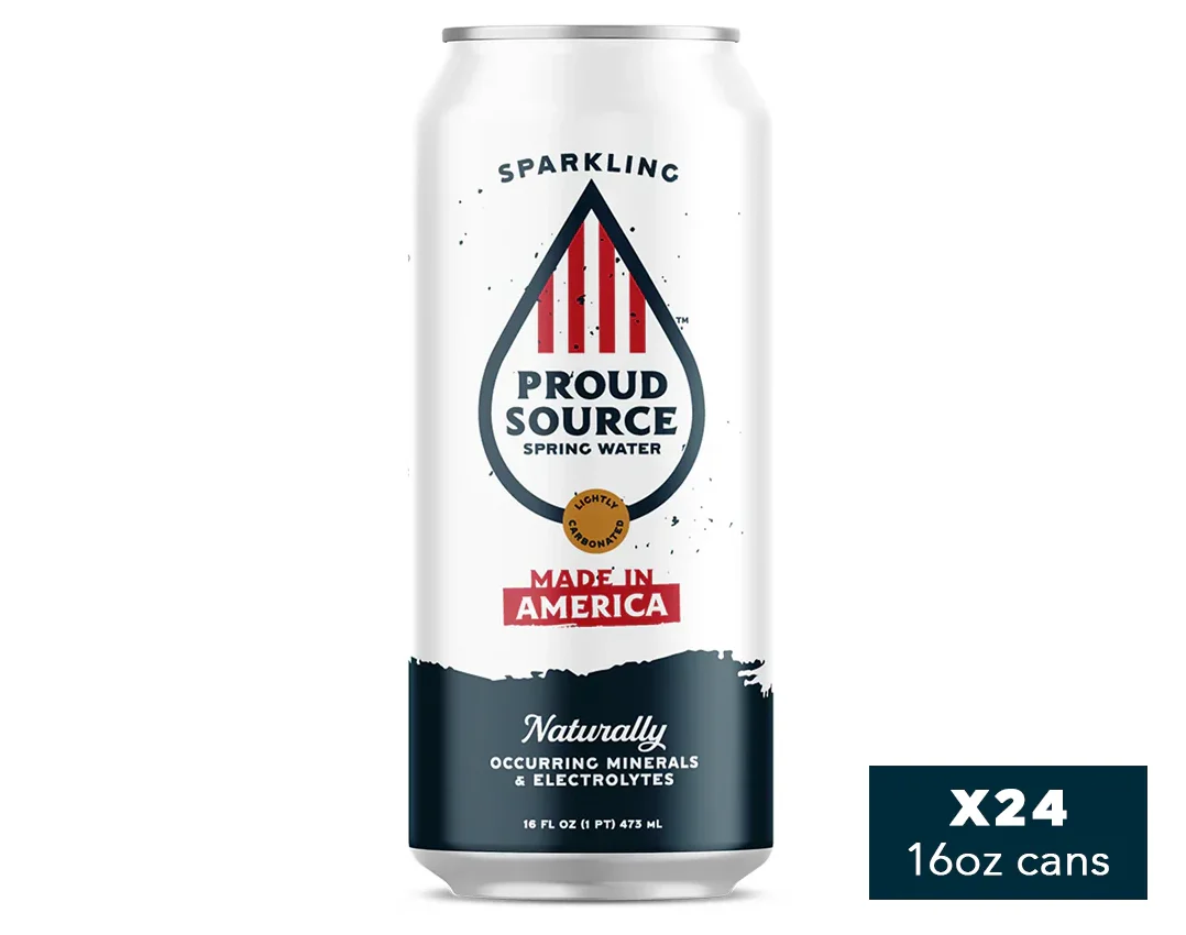 Made in America Sparkling Spring Water Cans