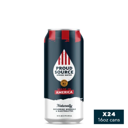 Proud Source Alkaline Spring Water Cans 16 oz 24 Pack