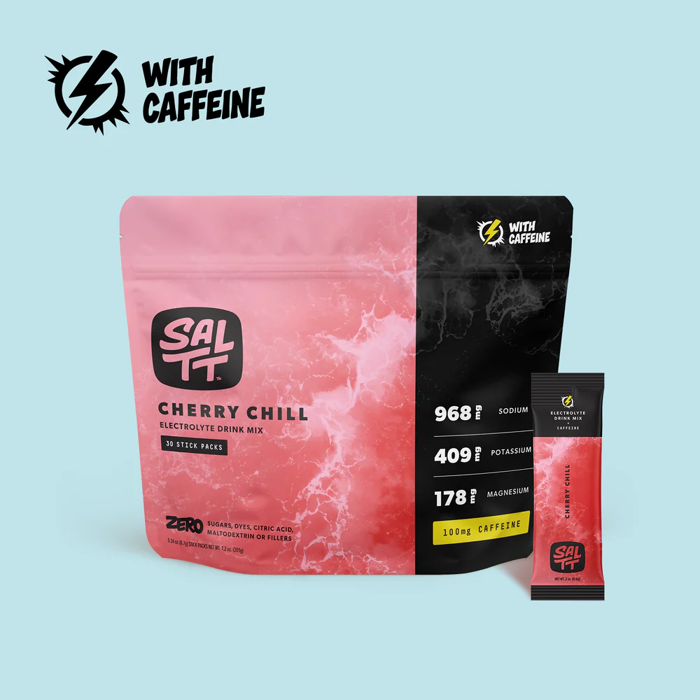 SALTT Cherry Chill + Caffeine Electrolyte Powder Drink Mix SALTT Cherry Chill + Caffeine Electrolyte Powder Drink Mix